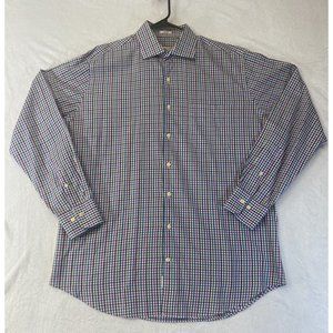 Peter Millar Shirt Mens Large Check Long Sleeve Button Down